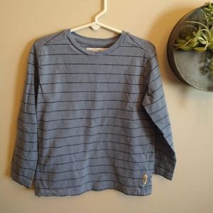 Zara blue long sleeve shirt with navy stripes. EUC